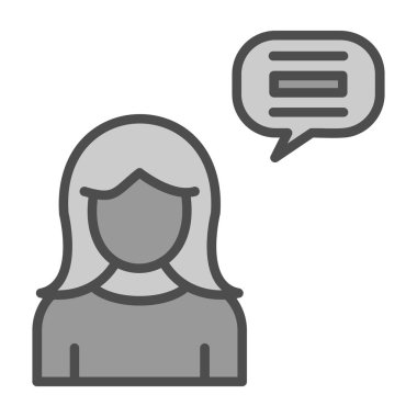 Konuşma baloncuğu tarzı olan kadın avatarı