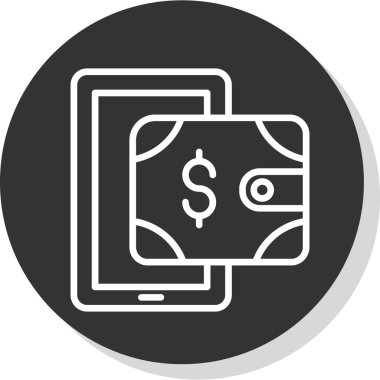 dijital cüzdan simgesi, vektör illüstrasyonu basit tasarım