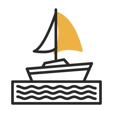 Yelkenli. Web simgesi basit illüstrasyon