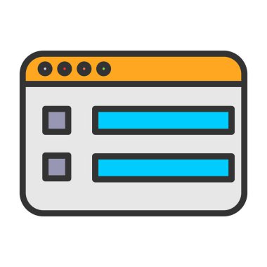 tarayıcı vektörü düz renk simgesi