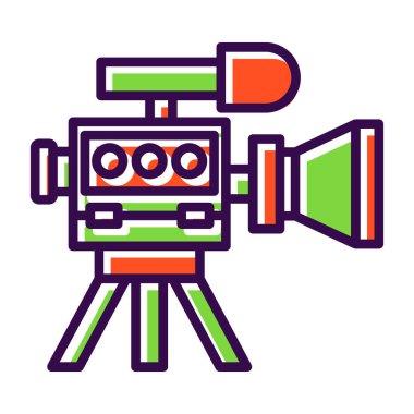 Video kamera. Web simgesi basit illüstrasyon