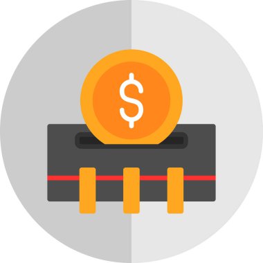 Para yassı ikon vektör illüstrasyonu. Para, nakit.