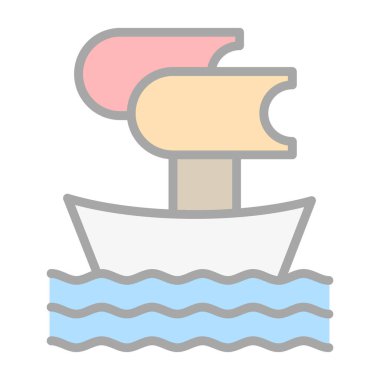 tekne ikonu vektör illüstrasyonu