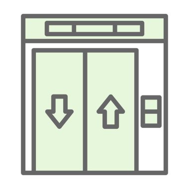 Asansör. Web simgesi basit illüstrasyon             