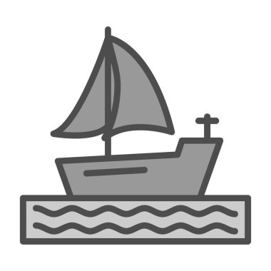 tekne ikonu vektör illüstrasyonu 