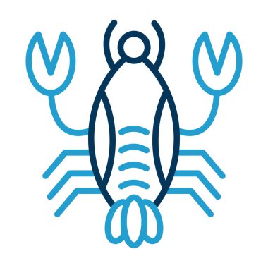 Istakoz simgesi, basit vektör illüstrasyonu             