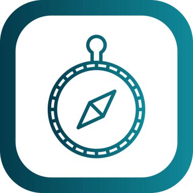 pusula düz simgesi, vektör illüstrasyonu