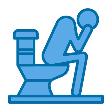 Tuvalette oturan adamın vektör çizimi