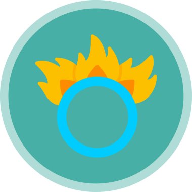 Ateş ikonu halkası, vektör illüstrasyonu 