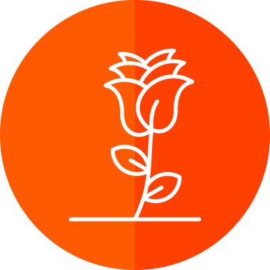 Gül çiçeği. Web simgesi basit illüstrasyon 