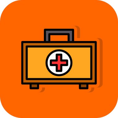 Basit düz ilk yardım çantası resimlemesi