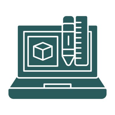 kutulu dizüstü bilgisayar ve kitap simgesi, satır biçimi