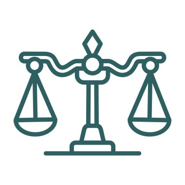 Adalet Ölçekleri simgesi web basit illüstrasyon