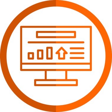 bilgisayar monitörü ikon vektör illüstrasyonu