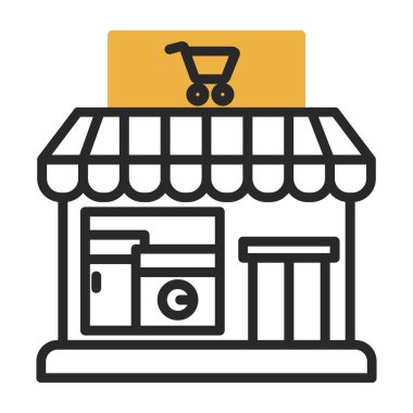 İnternet alışveriş simgesi, vektör illüstrasyonu. çevrimiçi dükkan