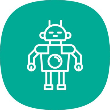 Robot simgesi, vektör illüstrasyonu basit tasarım