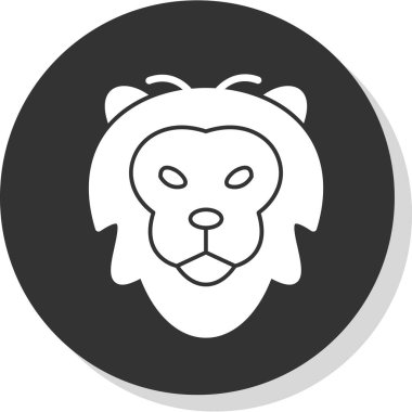 Aslan başı simgesi, vektör illüstrasyonu basit tasarım