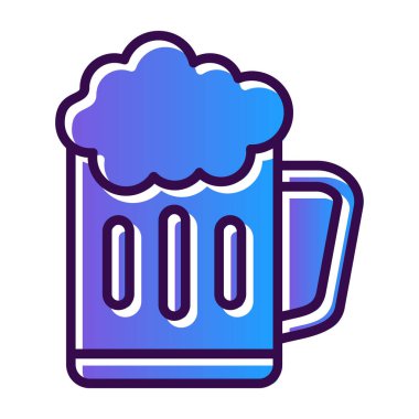 Bir bardak bira ikonu, vektör illüstrasyonu basit tasarım