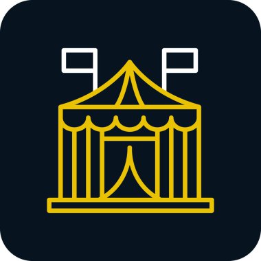 Sirk çadırı simgesi basit tasarım resimleme arkaplanı