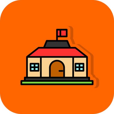 ev vektörü düz renk simgesi