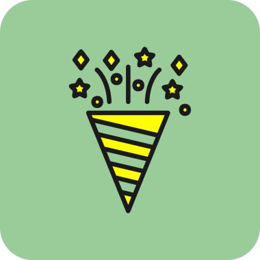 Konfeti düz simgesi, vektör illüstrasyonu 