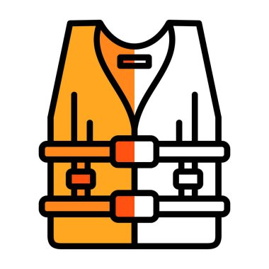 Yelek giysi simgesinin vektör illüstrasyonu 