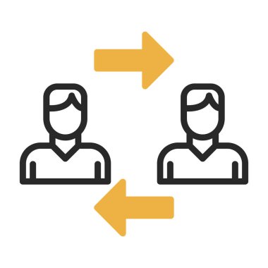 iki kişi simgesi, vektör illüstrasyonu