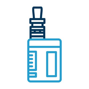 mavi dış hat simgesi beyaz arkaplanda izole edildi