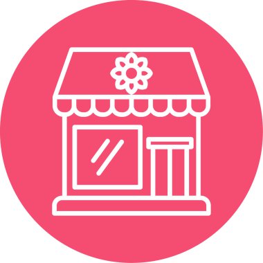 Çiçekçi binası simgesi, vektör illüstrasyon tasarımı