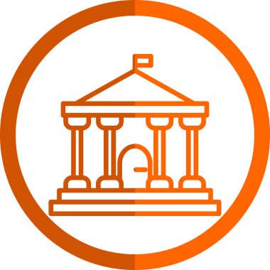 Parlamento binası simgesi, vektör illüstrasyonu basit tasarım