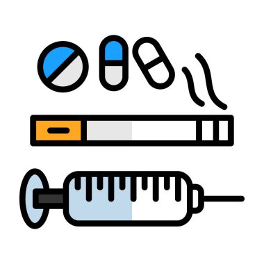 İlaç ve tıp ikonu. vektör grafiği