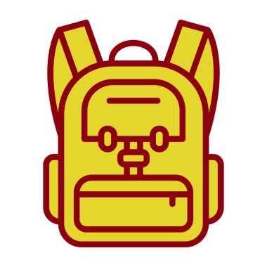 sırt çantası simgesi vektör illüstrasyonu 