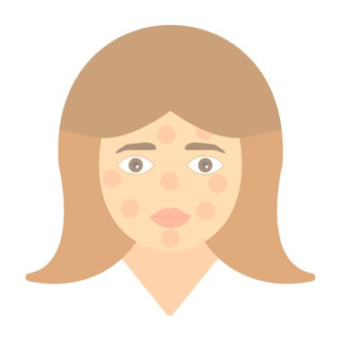 Yüz simgesi olan kadın, vektör illüstrasyonu