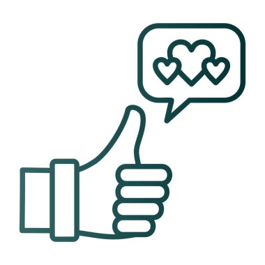 simge vektör tasarımı gibi kalpleri olan parmakla