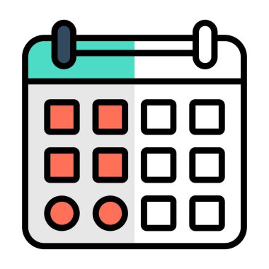 Takvim simgesi, vektör illüstrasyonu basit tasarım