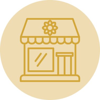 Çiçekçi binası simgesi, vektör illüstrasyon tasarımı