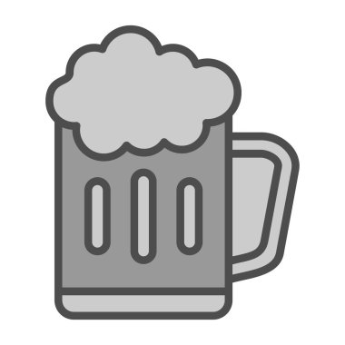 Bir bardak bira ikonu, vektör illüstrasyonu basit tasarım