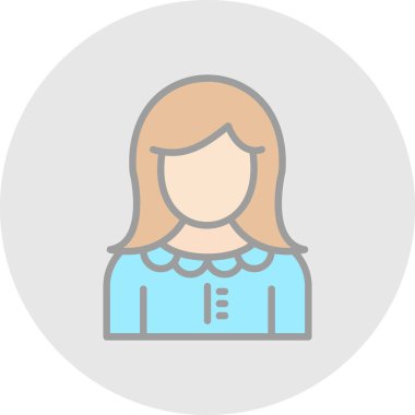 kız web simgesi basit tasarım 