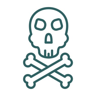 kafatası ve çapraz kemik ikonu vektörü. kafatası işareti.