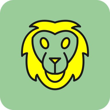 Aslan başı simgesi, vektör illüstrasyonu basit tasarım