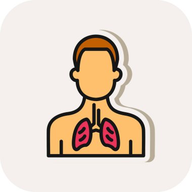 İnsan akciğeri simgesi soyut bir grupta izole edildi