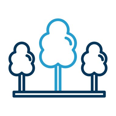 Düz ağaç simgesinin vektör illüstrasyonu