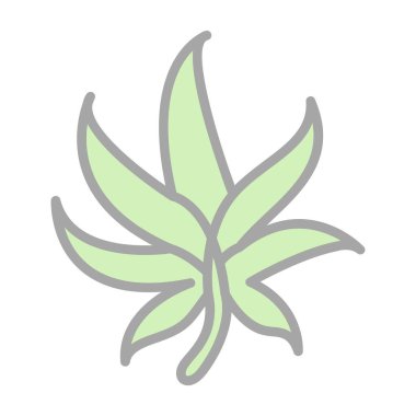 esrar yaprağı simgesi, vektör illüstrasyonu