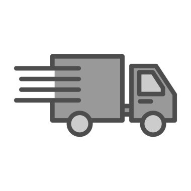 dağıtım kamyonu simgesi, vektör illüstrasyonu