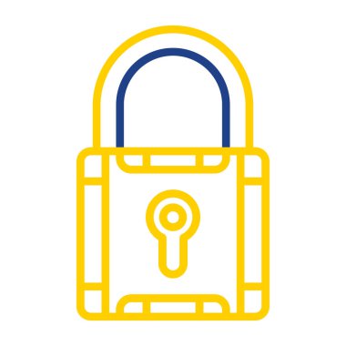 Düz simge, vektör resimlemesini kilitle  