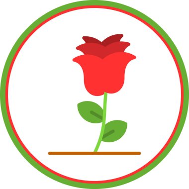 Gül çiçeği. Web simgesi basit illüstrasyon 