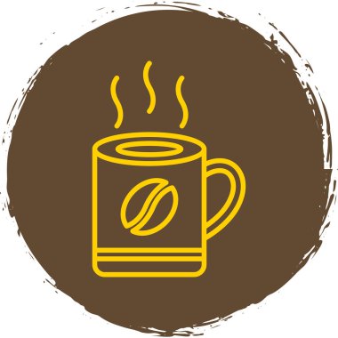 Kahve kupası ikonu. İnce çizgi tasarımı. vektör illüstrasyonu. 