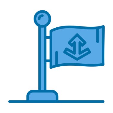 Basit bayrak vektör çizgisi simgesi 