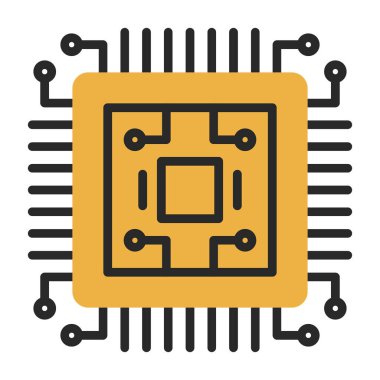çip simgesi, vektör illüstrasyonu basit tasarım