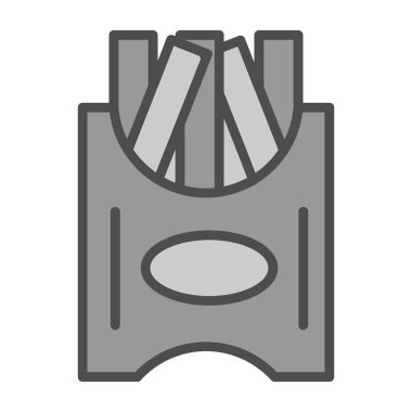 Patates kızartması düz simgesi, vektör çizimi basit tasarım